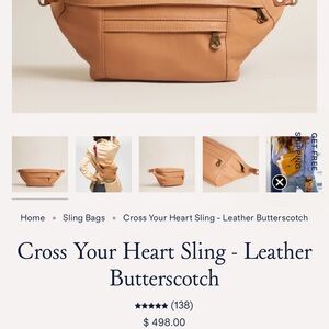 Parker Thatch Cross Your Heart Sling - Butterscotch Leather Sling Bag